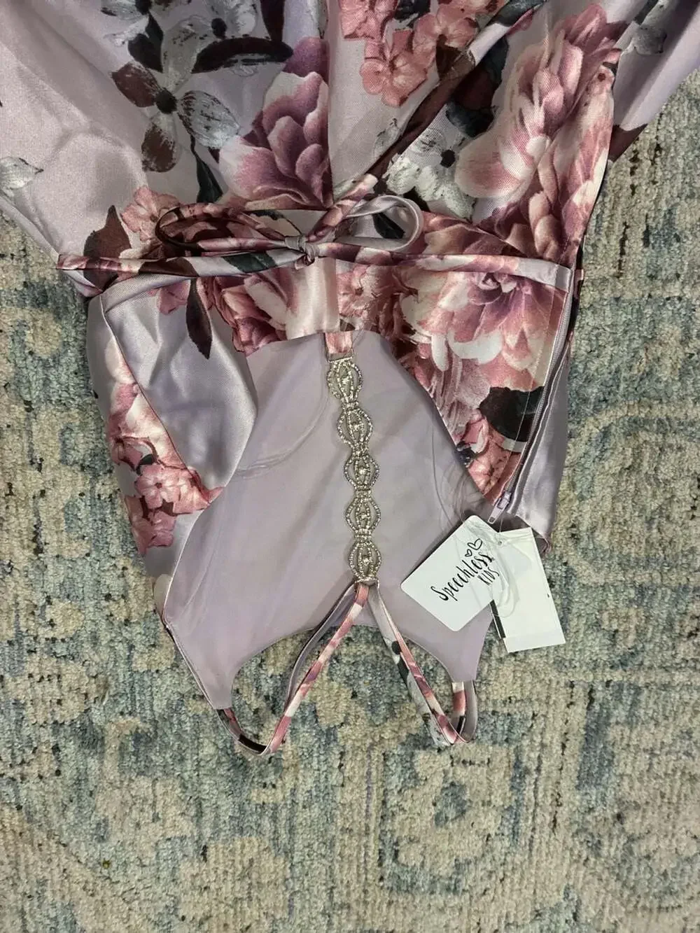 Speechless Kids Floral Sleeveless High-Low Dress Mauve Blush Size 10